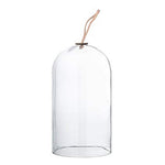 Glass Cloche with Leather Accent