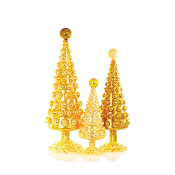 Glass Hobnail Trees in Straw