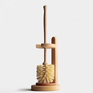 Bamboo Toilet Brush + Stand