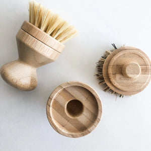 Natural Pot + Dish Brush with Removable Head