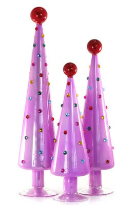 Dotted Glass Trees in Pink