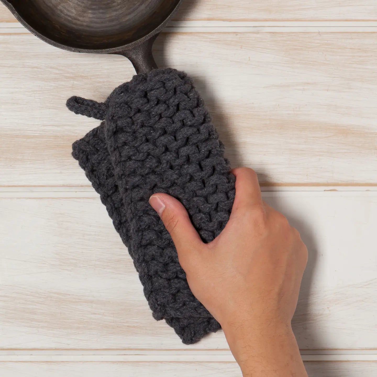 Knit Potholder in Shadow