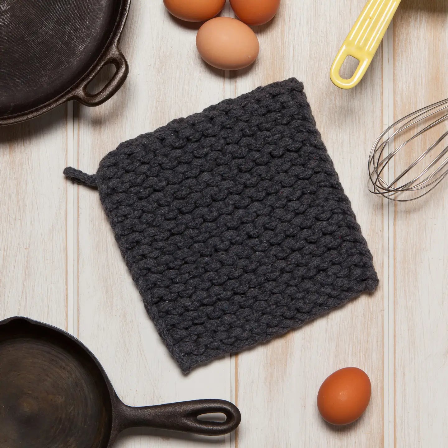 Knit Potholder in Shadow