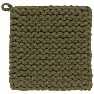 Knit Potholder in Olive Branch