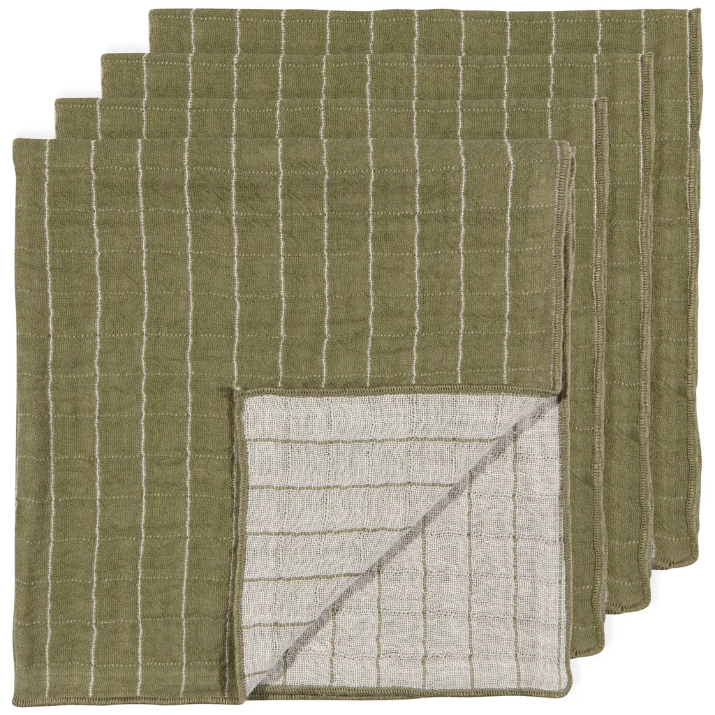 Double Weave Napkins in Olive Branch