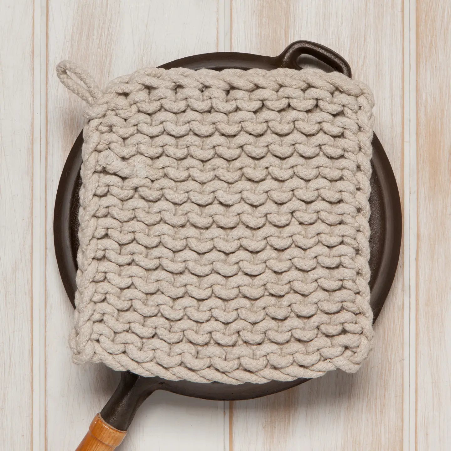 Knit Potholder in Dove Grey