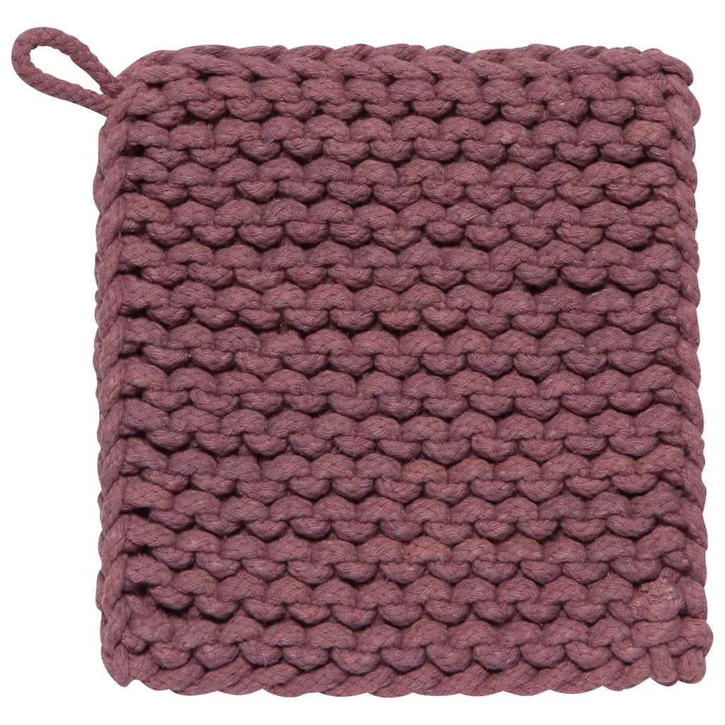 Knit Potholder in Ash Plum