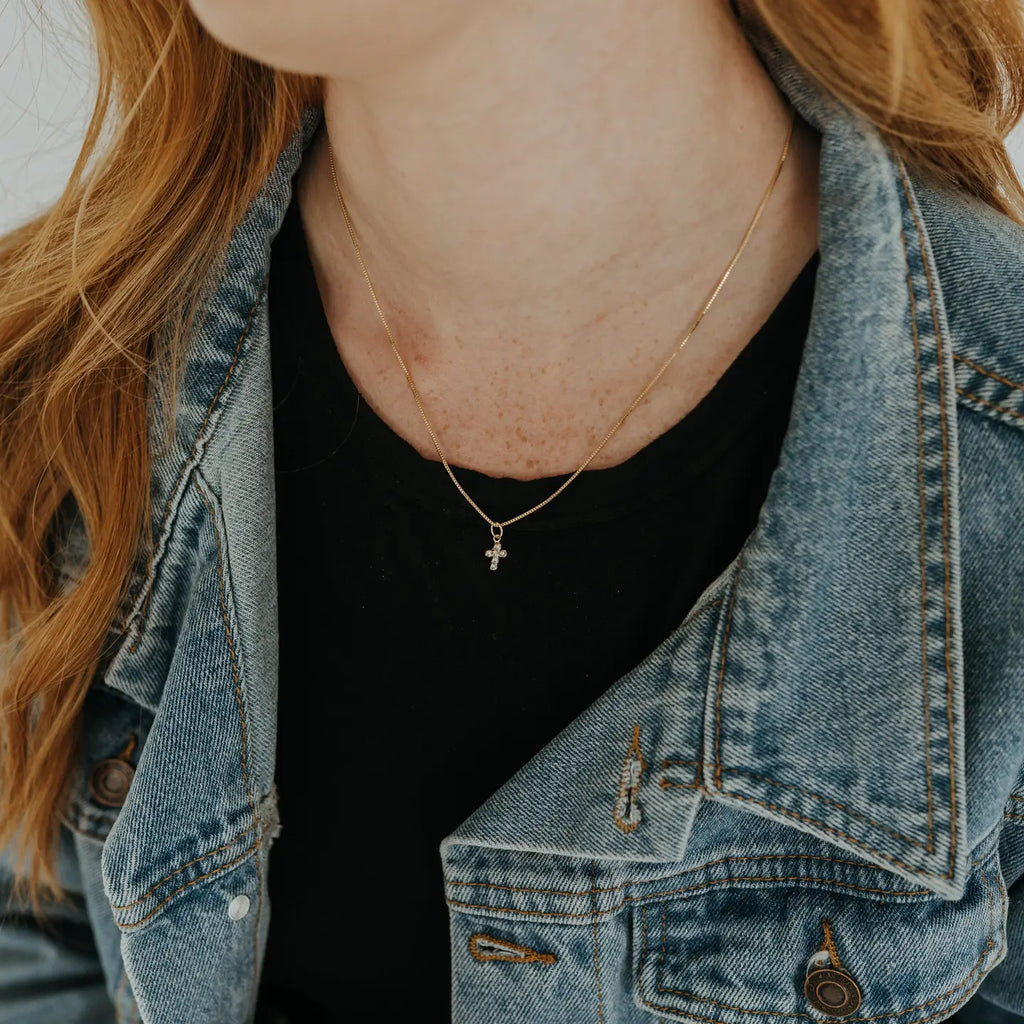 Mini Diamond Cross Necklace