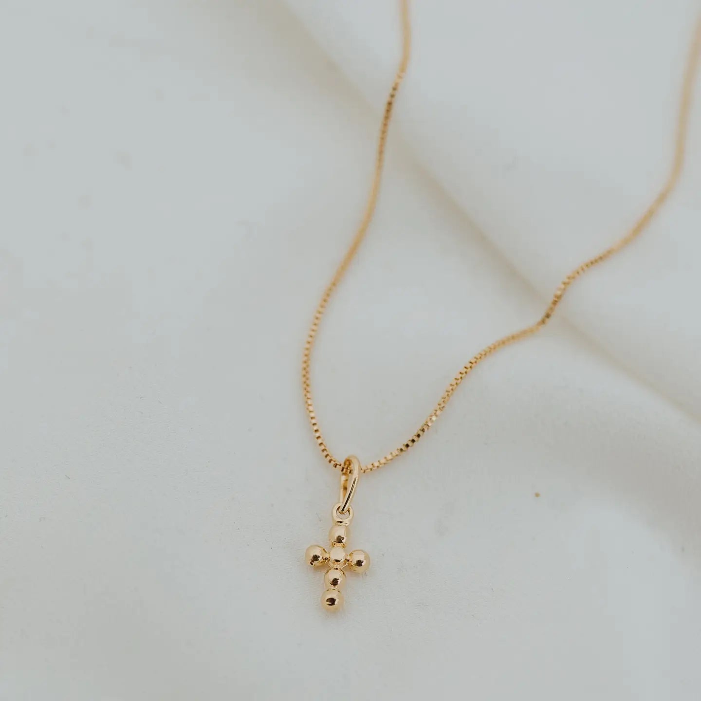 Mini Dot Cross Necklace
