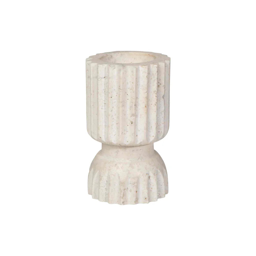 Iona Travertine Candle Holders