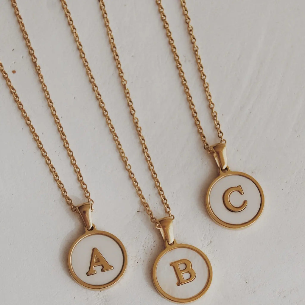 Initial Mother of Pearl Necklaces