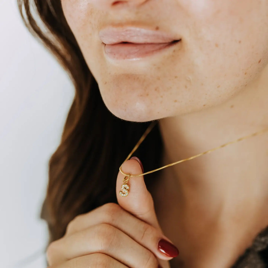 Sparkle Letter Pendant Necklace