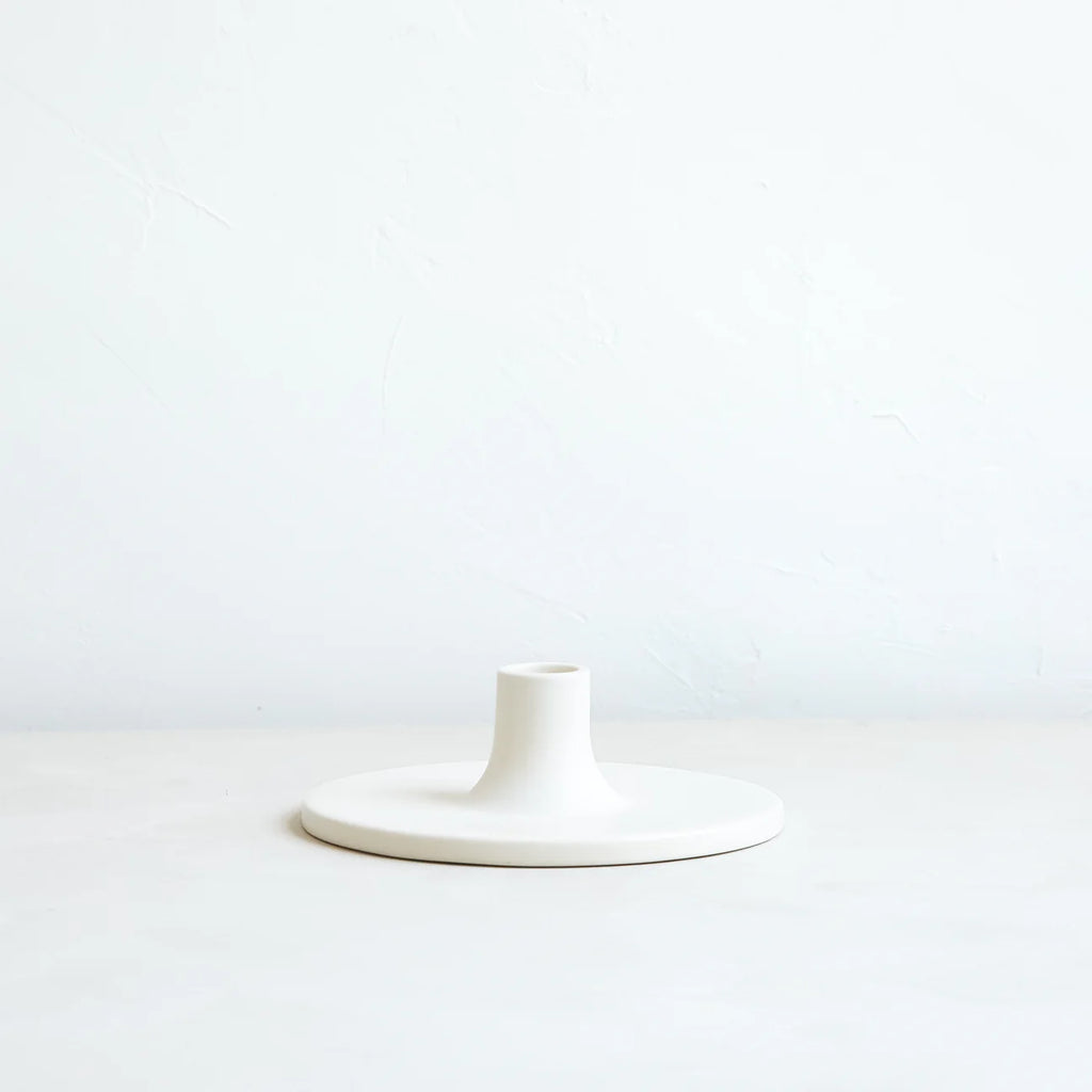 Ceramic Taper Holder in White