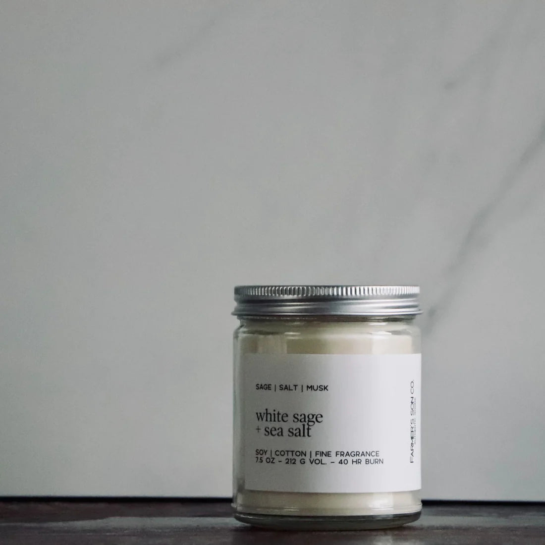 White Sage + Sea Salt Candle