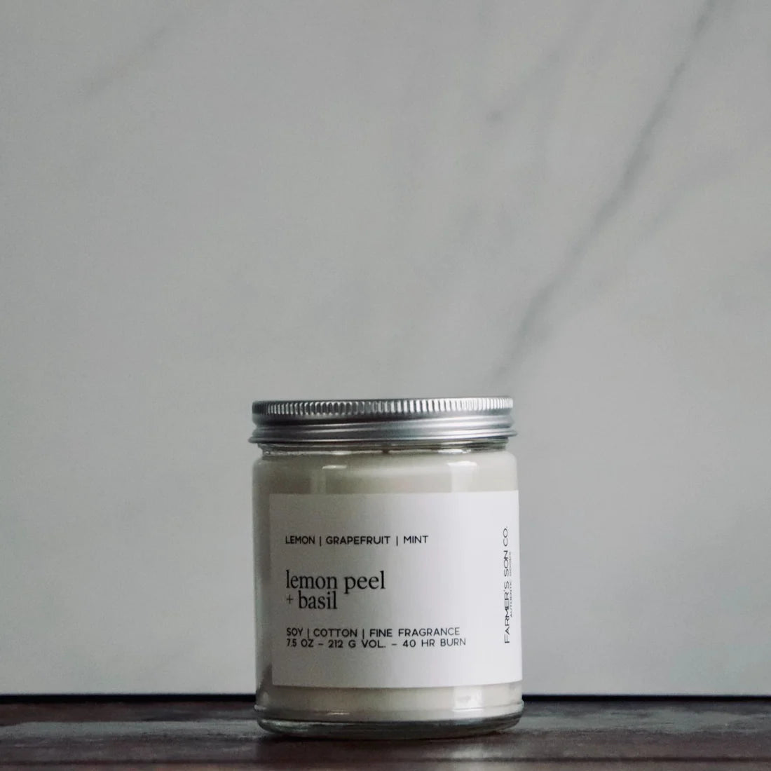 Lemon Peel + Basil Candle