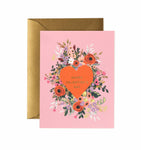 Floral Heart Valentine Card Set