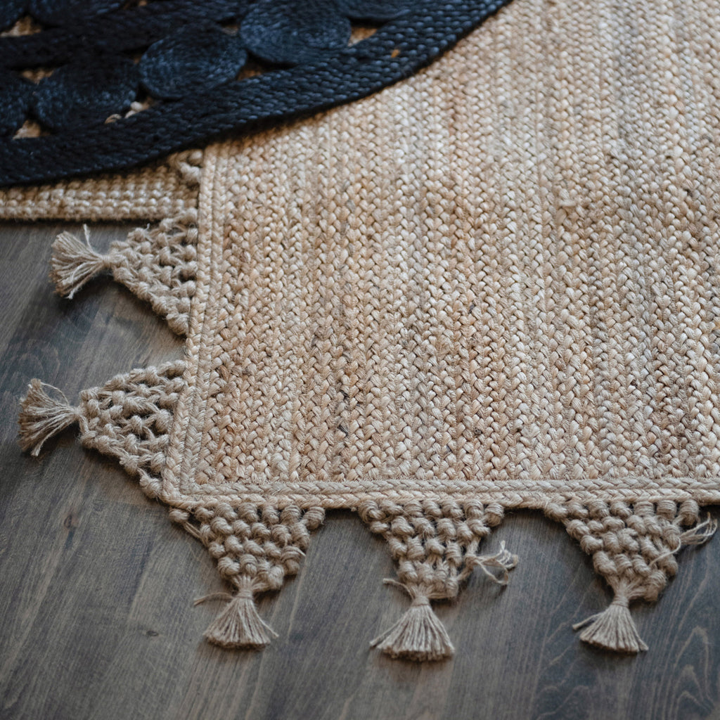 Jute Rug with Braided Tassels