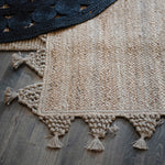 Jute Rug with Braided Tassels