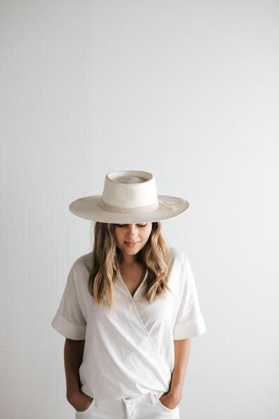 Bre Ivory Straw Brim Hat