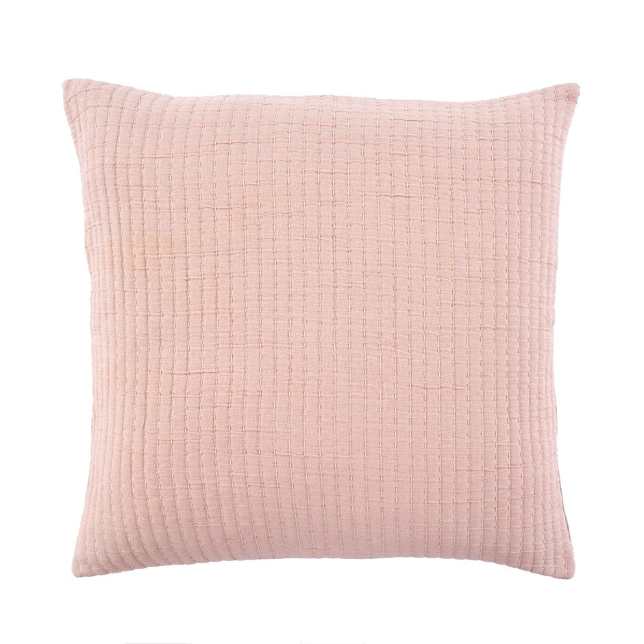 Kantha Stitched Pillow in Blush