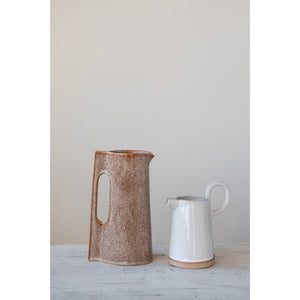 Stoneware Pitcher with Natural Glaze