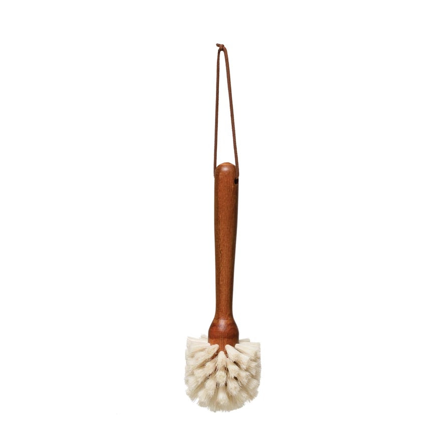Beechwood Dish Brush with Leather Tie