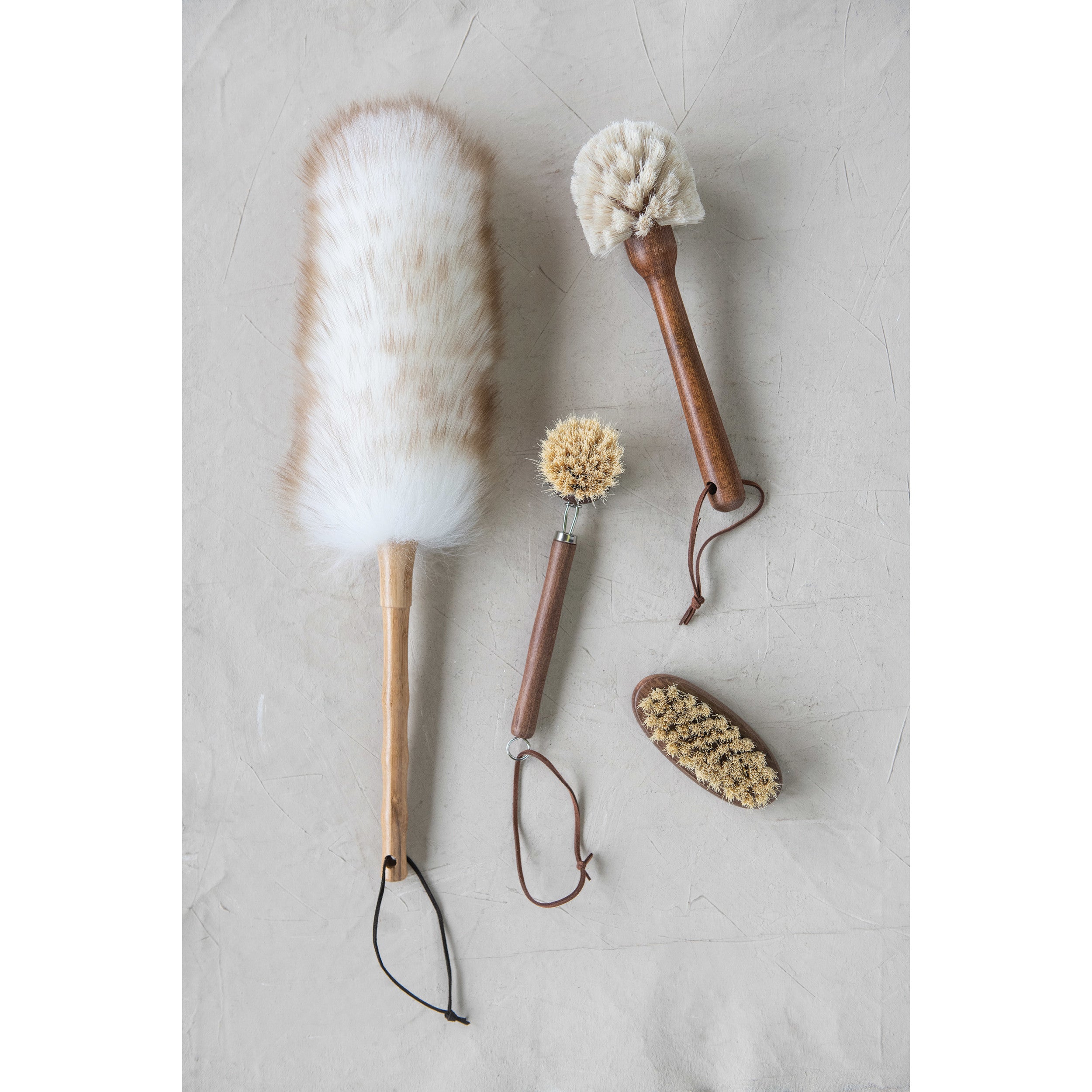 Bamboo + Wool Duster with Leather Tie