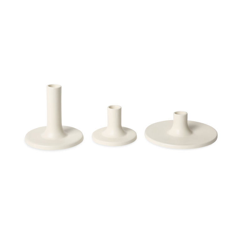 Ceramic Taper Holder in White