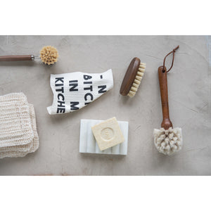Beechwood Dish Brush with Leather Tie