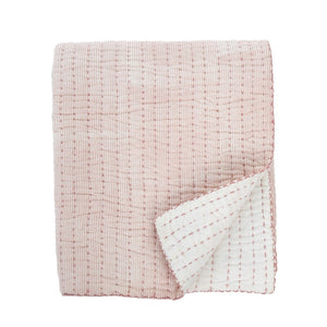 Ticking Quilt in Rose
