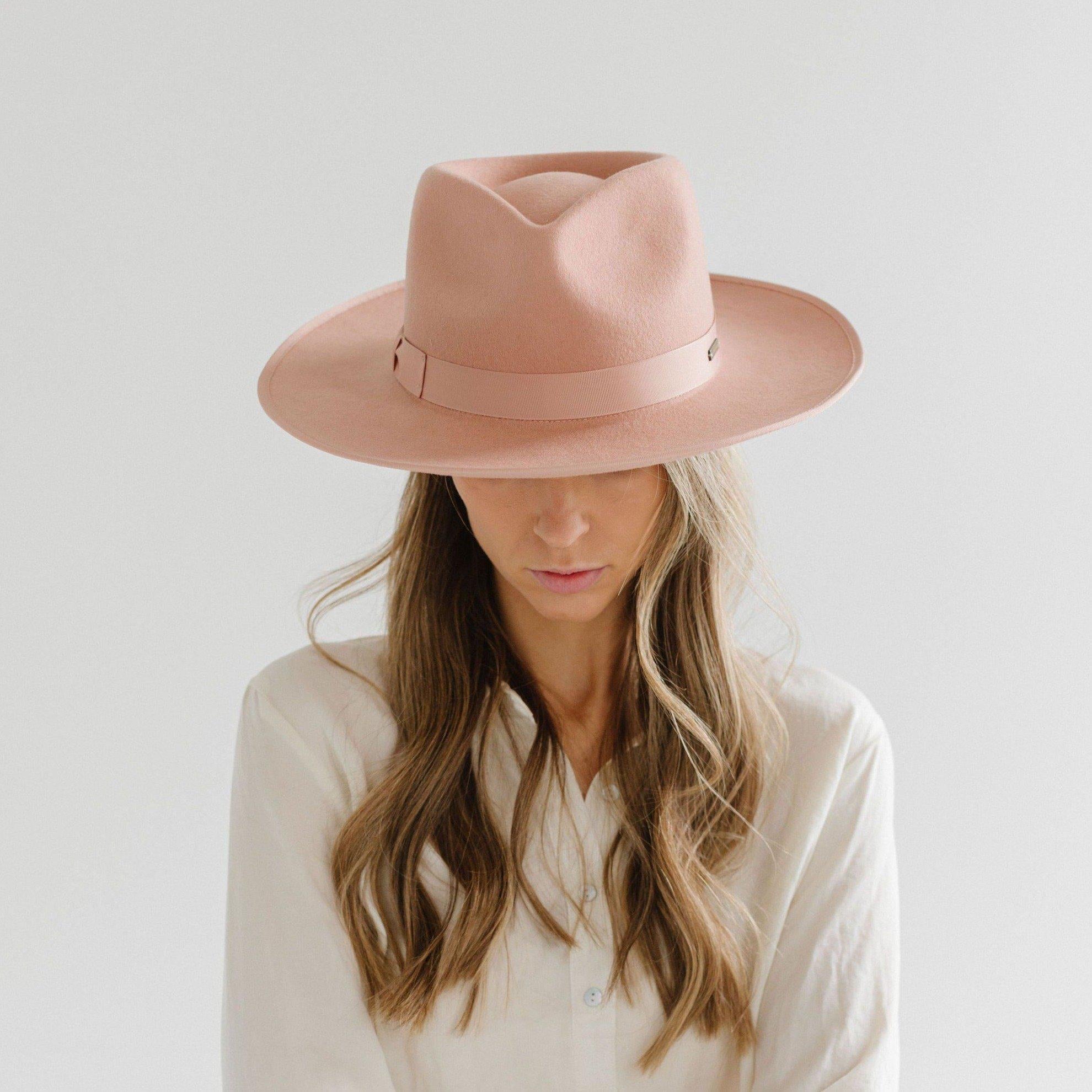 Monroe Fedora in Dusty Pink