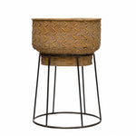 Hand Woven Rattan Planter with Metal Stand