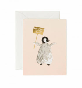 Welcome Baby Penguin Card