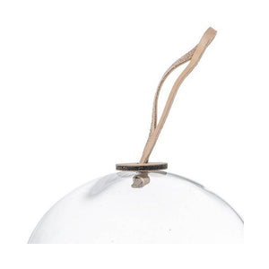 Glass Cloche with Leather Accent