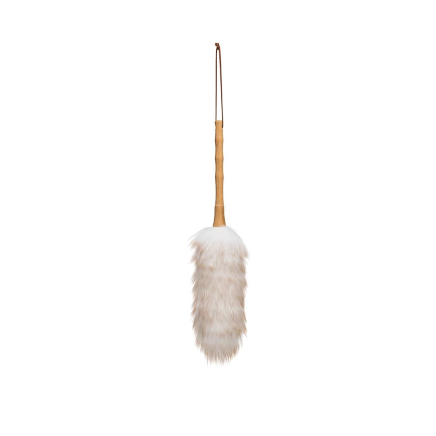 Bamboo + Wool Duster with Leather Tie