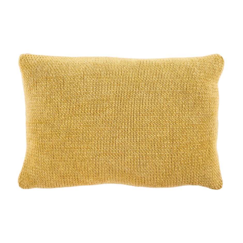 Cotton Knit Pillow in Gold