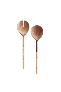 Bamboo + Rattan Salad Servers