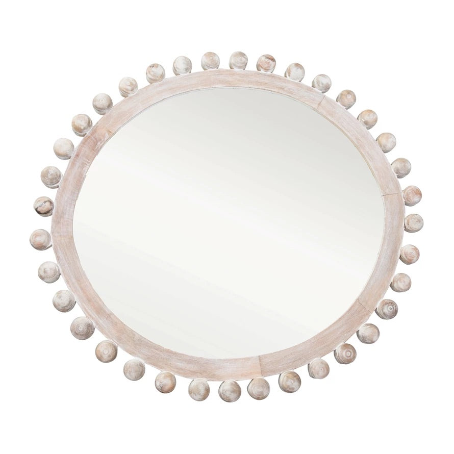 Whitewashed Mango Wood Mirror