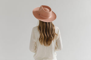 Monroe Fedora in Dusty Pink