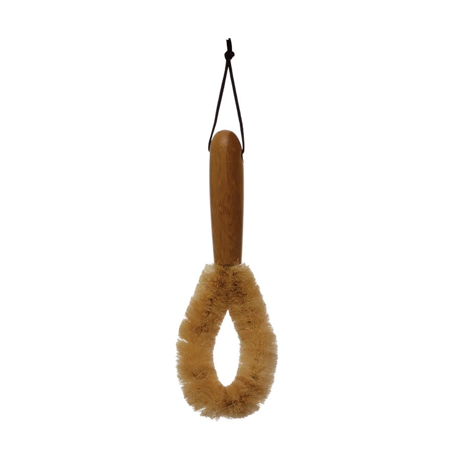 Bamboo Brush with Leather Tie