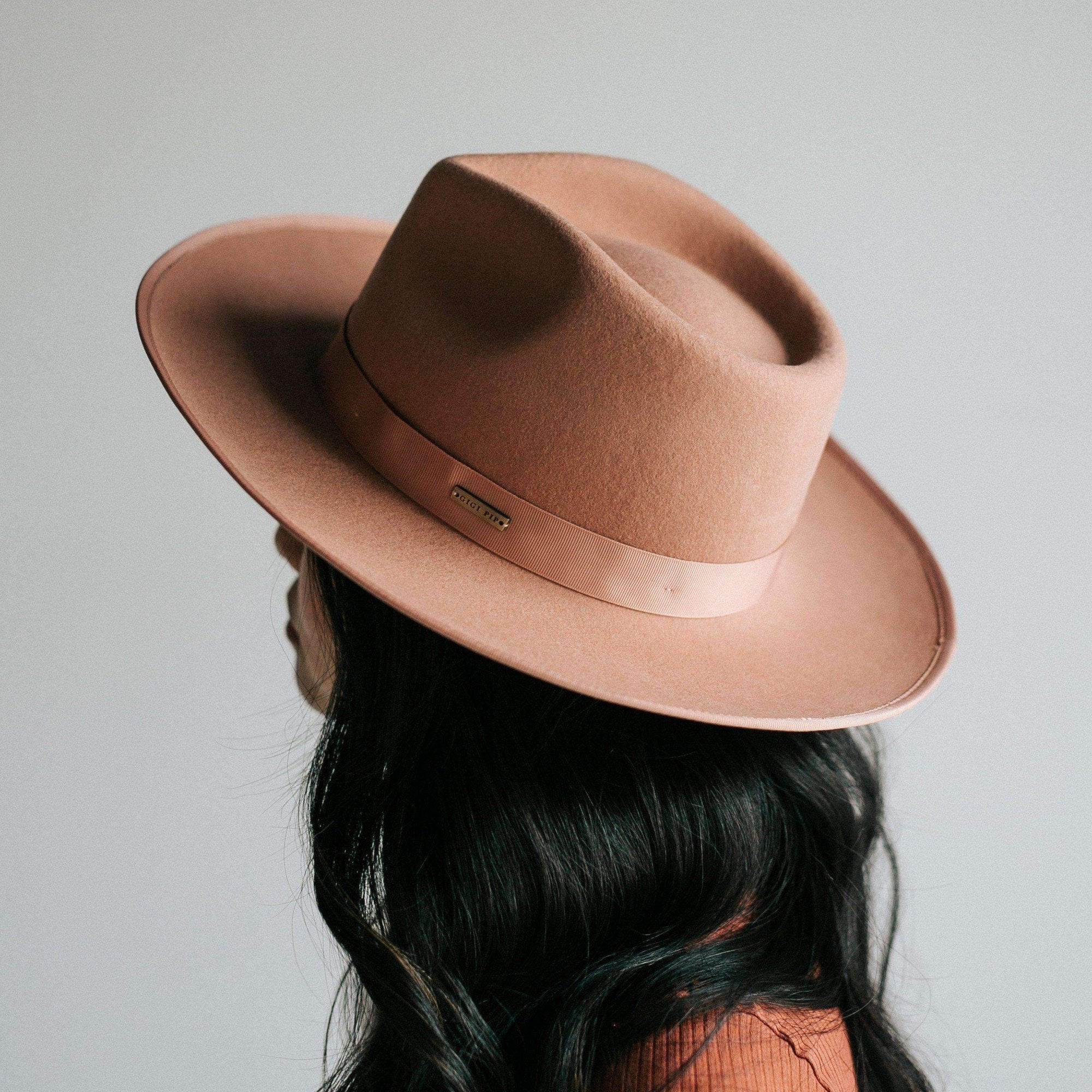 Monroe Fedora in Dusty Pink